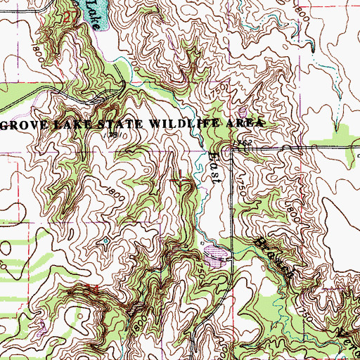 Topographic Map of Grove Lake State Wildlife Area, NE