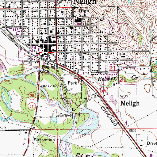 Topographic Map of White Grain Company Incorporated Elevator, NE