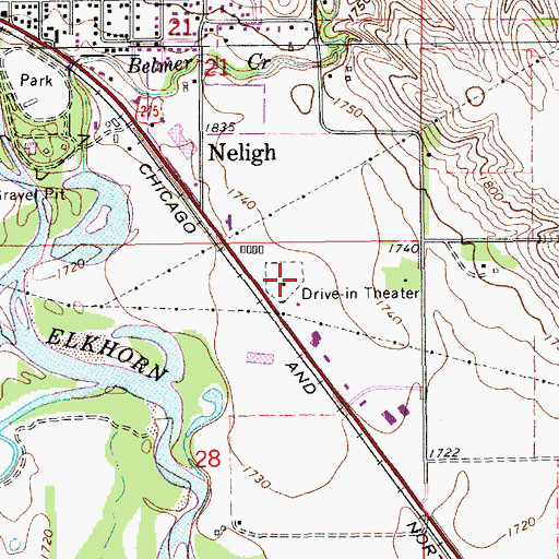 Topographic Map of Starlight Drive-In, NE