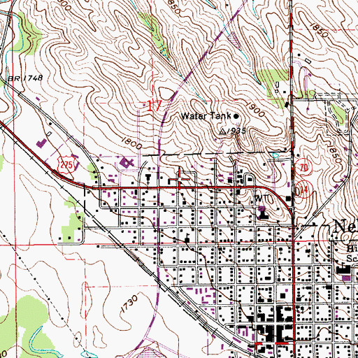 Topographic Map of Neligh Volunteer Fire Department, NE