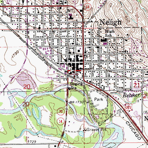Topographic Map of Neligh Police Station, NE
