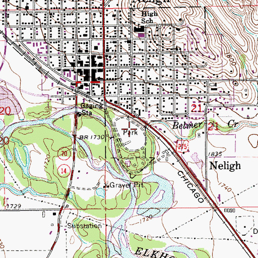 Topographic Map of Riverside Park Campground, NE