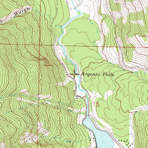Topographic Map of Argenta Falls, CO