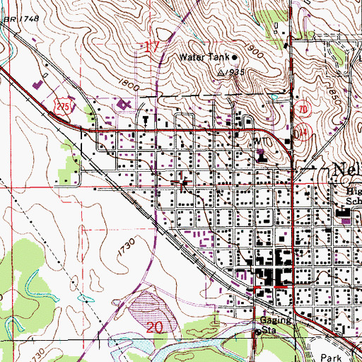 Topographic Map of West Elementary School, NE
