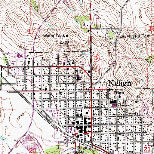 Topographic Map of Antelope Memorial Hospital, NE
