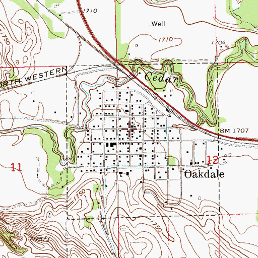 Topographic Map of Church of Christ, NE