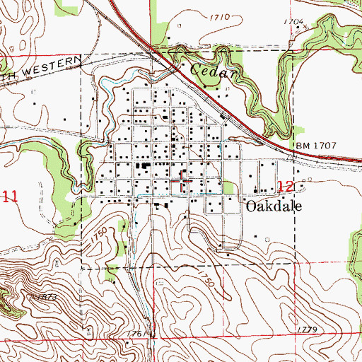 Topographic Map of United Methodist Church, NE