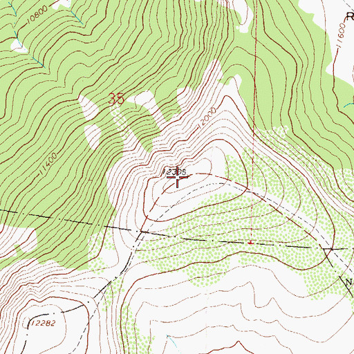 Topographic Map of Seventyone Mountain, CO
