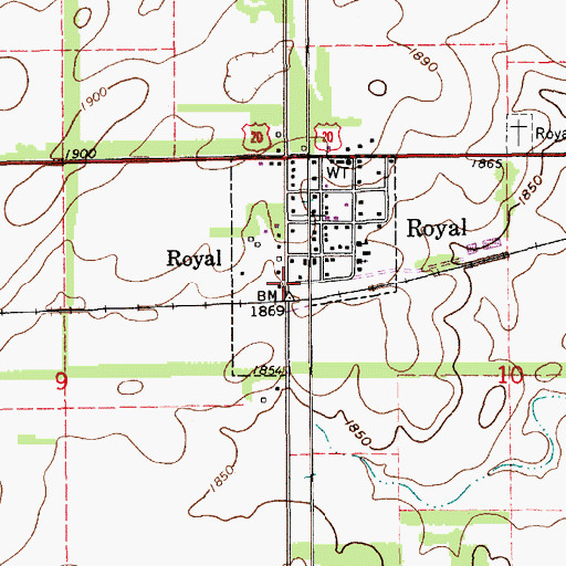 Topographic Map of Royal, NE