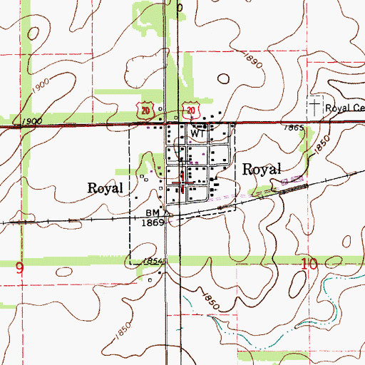 Topographic Map of Royal Post Office, NE