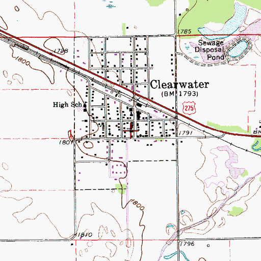 Topographic Map of Clearwater Volunteer Fire Department, NE