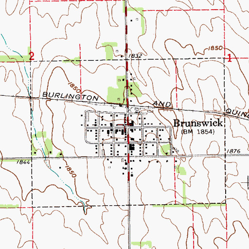 Topographic Map of J E Meuret Grain Company Elevator, NE