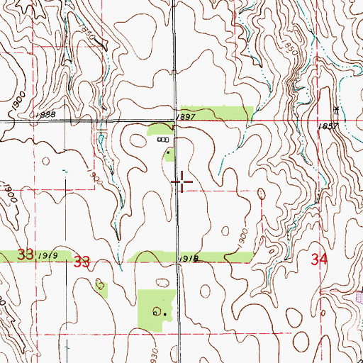 Topographic Map of Prairie States Forestry Project Historical Marker, NE