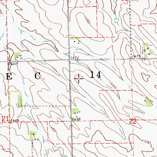 Topographic Map of Precinct Fourteen, NE