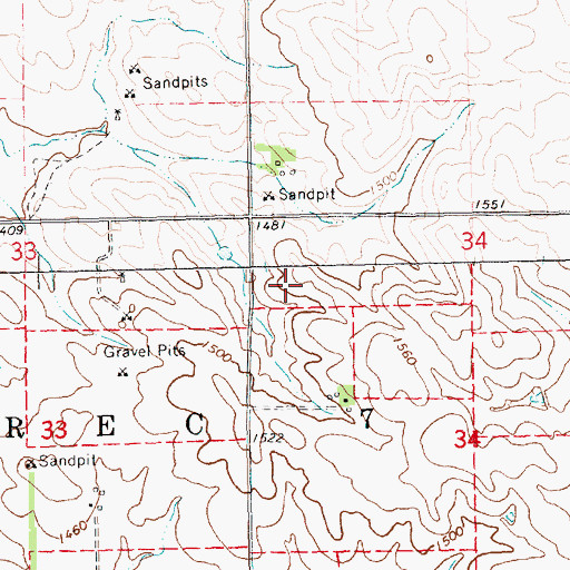 Topographic Map of Precinct Seven, NE