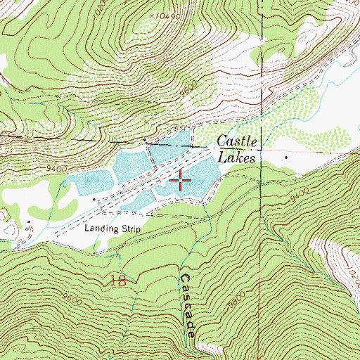 Topographic Map of Castle Lakes, CO