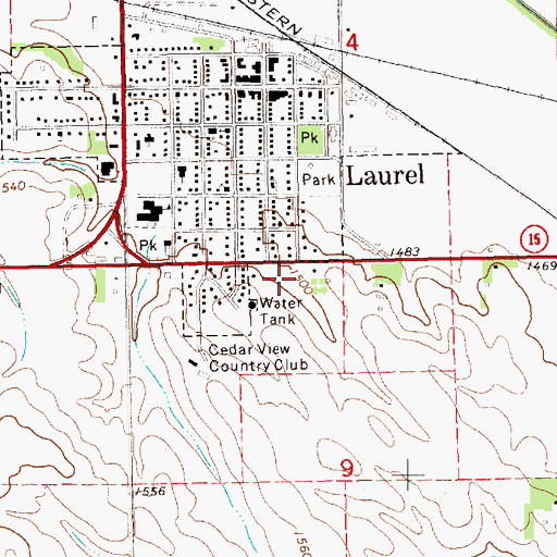 Topographic Map of Hillcrest Care Center, NE