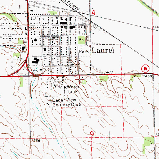 Topographic Map of Laurel Medical Clinic, NE
