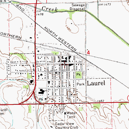Topographic Map of Laurel Family Dentistry, NE