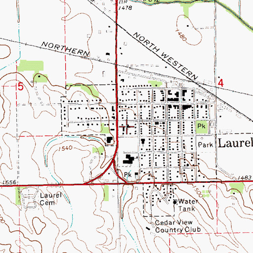 Topographic Map of United Lutheran Church, NE