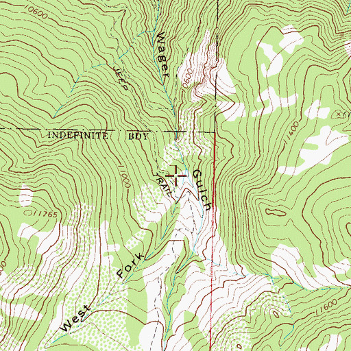 Topographic Map of West Fork Wager Gulch, CO