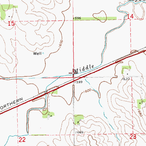 Topographic Map of Wareham (historical), NE