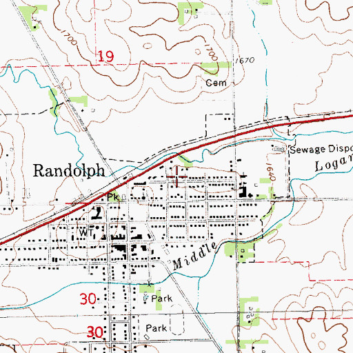 Topographic Map of Randolph, NE