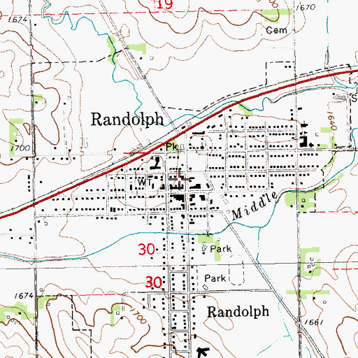 Topographic Map of Randolph Post Office, NE