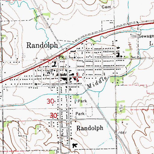 Topographic Map of Randolph Police Department, NE