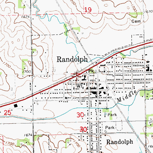 Topographic Map of Meyer and Meyer Grain Elevator, NE