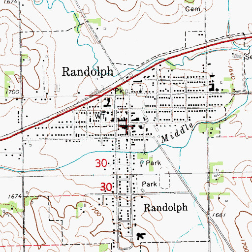 Topographic Map of Bauer Elevator Incorporated Elevator, NE