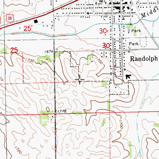 Topographic Map of Randolph Community Golf Course, NE