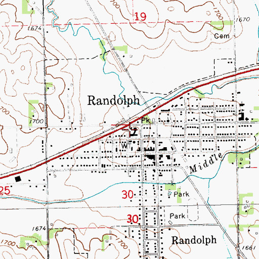Topographic Map of Randolph High School, NE