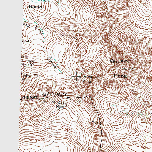 Topographic Map of Synopsis Mine, CO