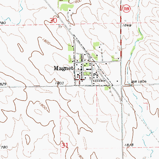 Topographic Map of Magnet Christian Church, NE