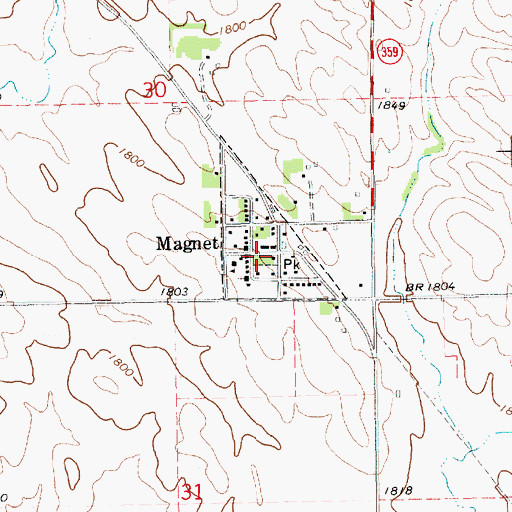 Topographic Map of Magnet Town Park, NE