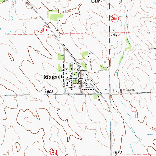 Topographic Map of Magnet Post Office, NE
