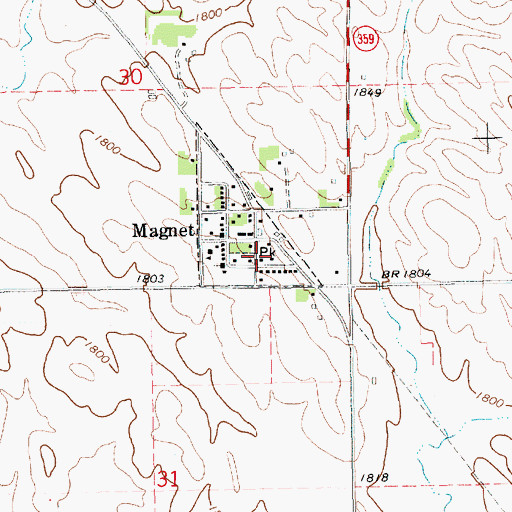 Topographic Map of Magnet Volunteer Fire Department, NE