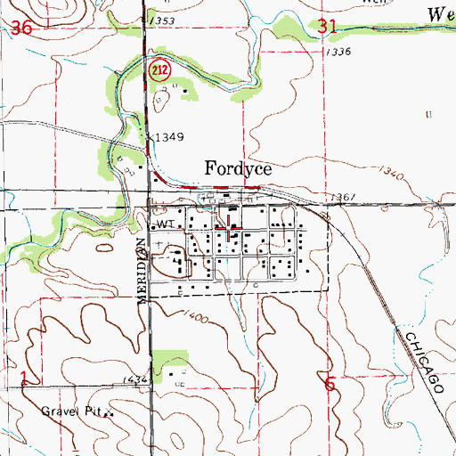 Topographic Map of Fordyce Fire Department, NE