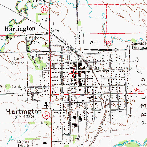 Topographic Map of Hartington Family Dentistry, NE
