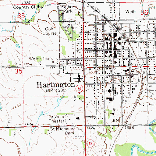Topographic Map of Sacred Heart Medical Center, NE