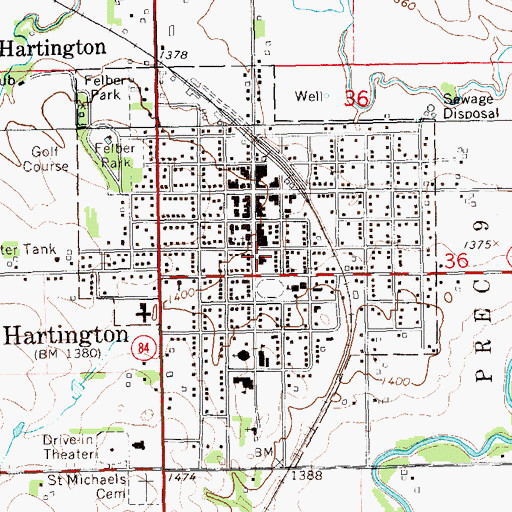 Topographic Map of Cedar County Sheriff's Office, NE