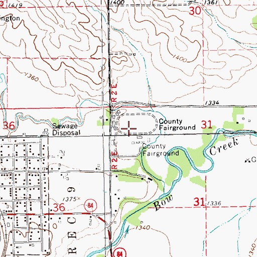 Topographic Map of Cedar County Fairground, NE