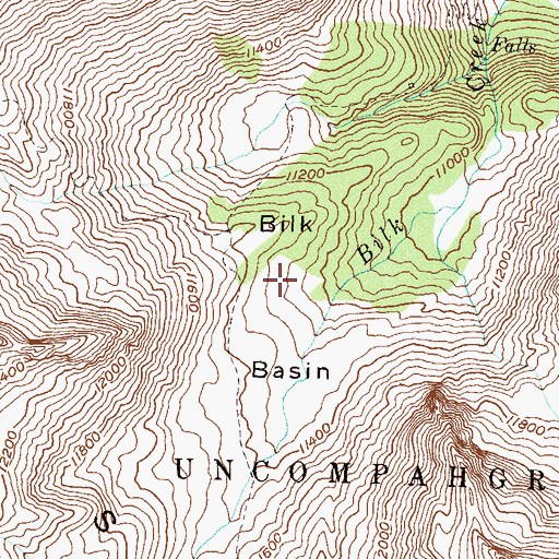 Topographic Map of Bilk Basin, CO