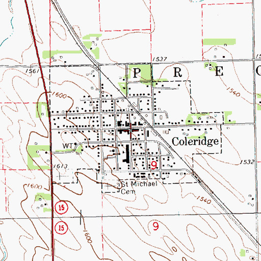 Topographic Map of Coleridge Medical Clinic, NE