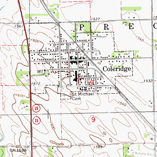 Topographic Map of Immanuel Lutheran Church, NE