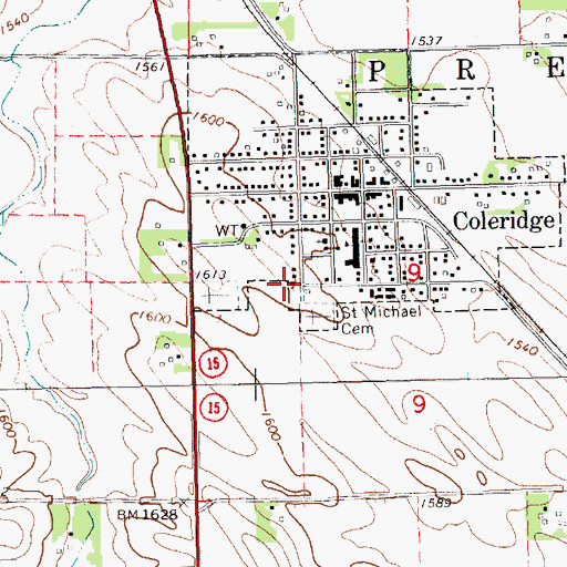 Topographic Map of Saint Michaels Catholic Church, NE