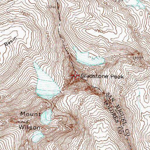 Topographic Map of Gladstone Peak, CO