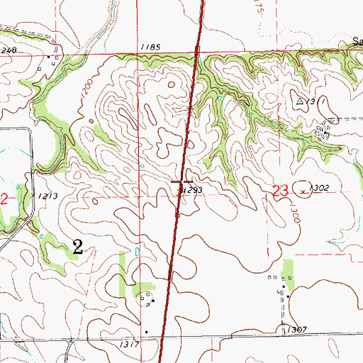 Topographic Map of Scenic Missouri Valley Historical Marker, NE