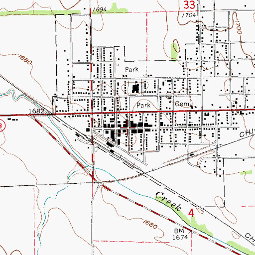 Topographic Map of Battle Creek Farmers Co-op Elevator, NE